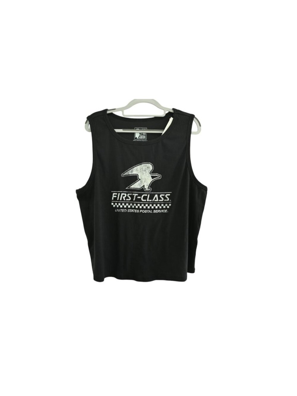 NWT Hybrid Apparel USPS First Class Graphic Tank Top Sz 2X Jet Black Sleeveless